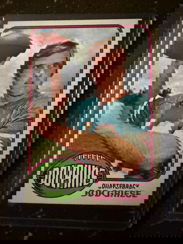 1976 Topps Bob Griese #190 Raw – Vintage Hall of Fame QB Card, Off-Center, Corner Wear