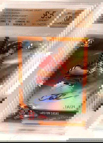 Triston Casas 2018 Bowman Chrome Orange 1st Auto /25!