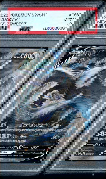 2022 Pokemon Silver Tempest Alt Art Lugia V #186 PSA 9