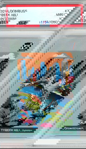 2024 PANINI DONRUSS DOWNTOWN! TYREEK HILL #3 MIAMI DOLPHINS PSA 9 MINT