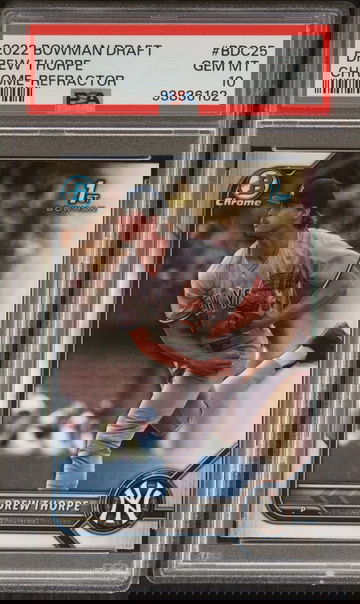 2022 Topps Bowman Draft Chrome Refractor Drew Thorpe #BDC-25 PSA 10