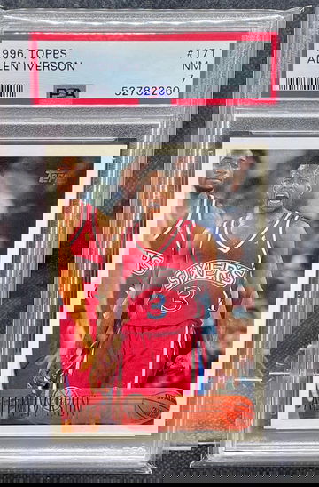 1996 Topps Allen Iverson Rookie RC PSA 7