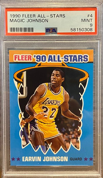 1990 Fleer All-Stars Magic Johnson HOF #4 PSA 9 MINT