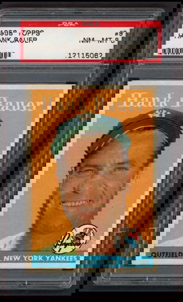 1958 Topps #9 HANK BAUER Yankees PSA 8 NM/MT