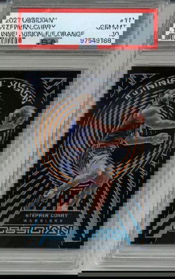 2021 PANINI OBSIDIAN TUNNEL VISION E/E ORANGE STEPHEN CURRY /35 PSA 10 LOW POP