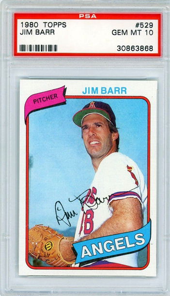 1980 Topps Jim Barr #529 PSA 10 P1223