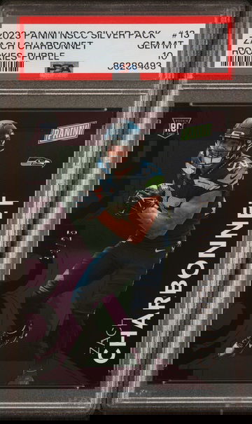 2023 PANINI NATIONAL SILVER PACKS ZACH CHARBONNET PURPLE #13 RC ROOKIEPSA 10