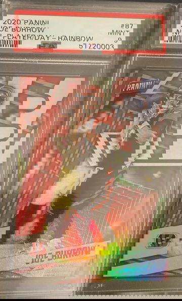 2020 Panini Joe Burrow Player of the Day - Rainbow Foil PSA 9