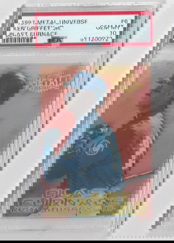 PSA 10 GEM MINT 1997 METAL UNIVERSE BLAST FURNACE KEN GRIFFEY JR  CARD #8