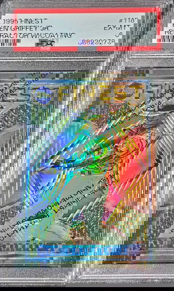 1995 Topps Finest Refractor Ken Griffey Jr with coating PSA 6 Low Pop! RARE!!