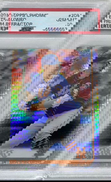 2019 TOPPS CHROME PETE ALONSO ROOKIE PRISM REFRACTOR RC GEM MT PSA 10