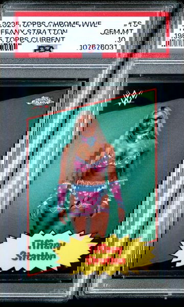 2025 Topps Chrome WWE Tiffany Stratton PSA 10