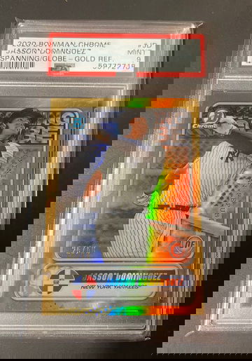 Jasson Dominguez 2020 Bowman Chrome Gold Refractor /50