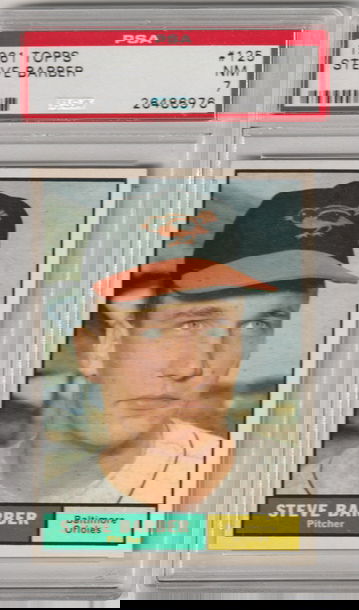 1961 Topps #125 Steve Barber PSA 7 (Near Mint)