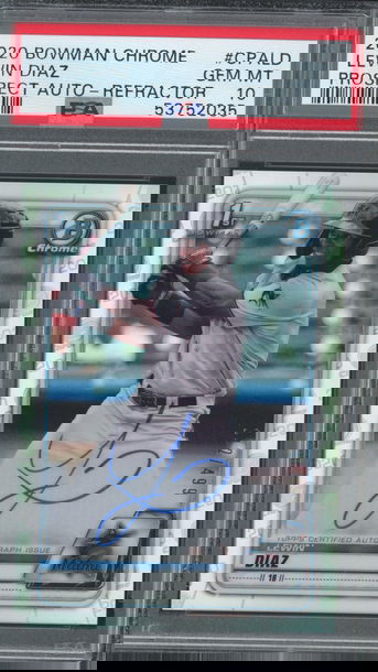 2020 Bowman Chrome Lewin Diaz 1st Bowman Refractor /499 Auto PSA 10