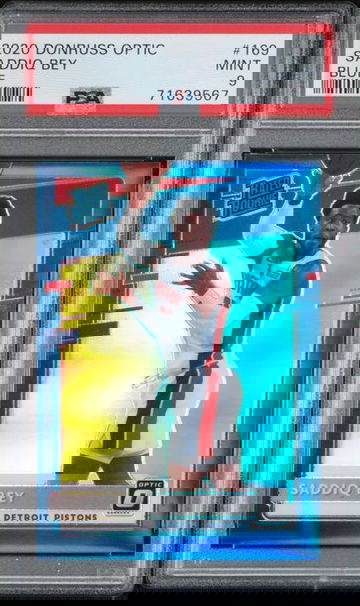 2020 PANINI DONRUSS OPTIC SADDIQ BEY ROOKIE RC CARD BLUE SP /59 #169 PSA 9 MINT