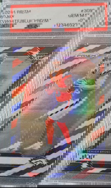 2024 Prizm Bo Nix Red/White/Blue PSA 10