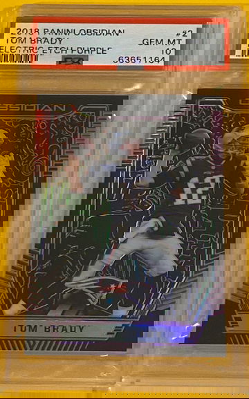 2018 panini obsidian Tom Brady electric etch purple 11/75 Psa 10