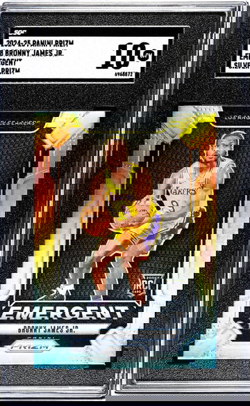 2024-25 Panini Prizm #8 Bronny James Jr. Emergent Silver Prizm SGC 10