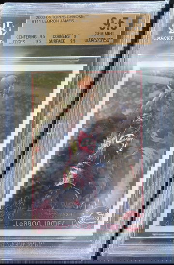 2003 TOPPS CHROME LEBRON JAMES ROOKIE GEM MINT 9.5