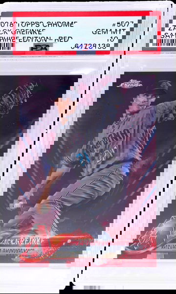 2018 Topps Chrome Sapphire Zack Greinke #507 /10 PSA 10 Red