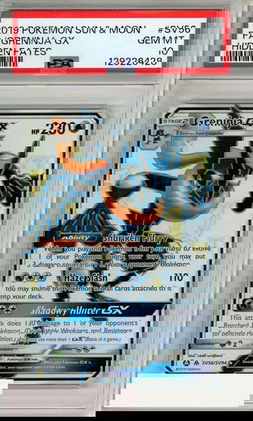 2019 POKEMON SUN MOON HIDDEN FATES FA GRENINJA GX #SV56 PSA 10