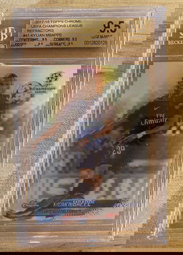 2017 Topps Chrome Kylian Mbappe Refractor BGS 9.5 true Gem
