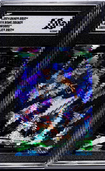 2024 Panini Prizm #19 Rome Odunze Fireworks Green Ice Prizm SGC 10