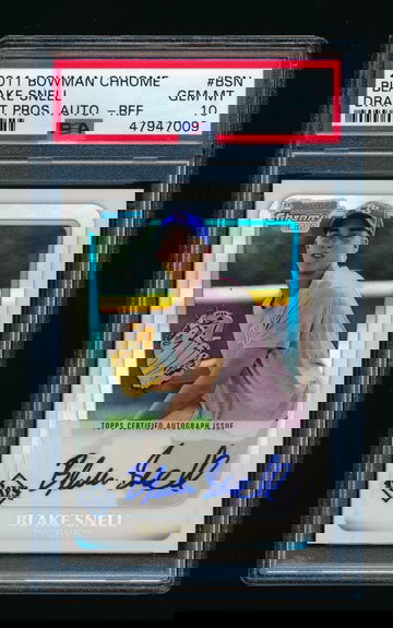 2011 Bowman Chrome Draft Blake Snell Auto Refractor RC /500 PSA 10 Gem Mint