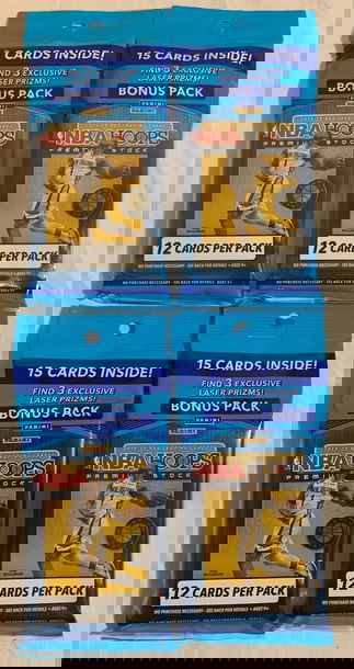 4 x 2019-2020 Panini Hoops Premium Stock NBA Basketball Multipack / Cello Pack