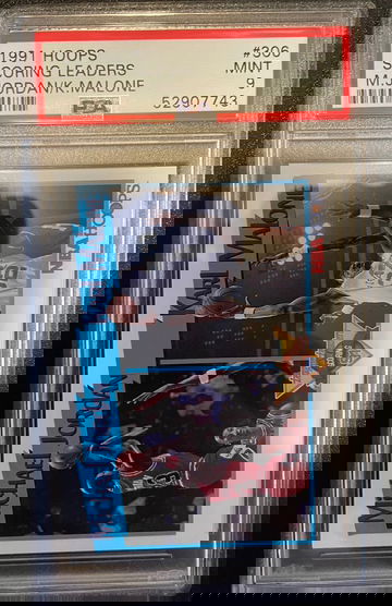 1991 Hoops Scoring Leaders Michael Jordan / Karl Malone #306 PSA 9