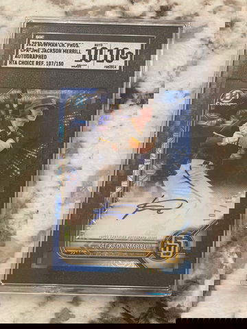 2022 Bowman Chrome Jackson Merrill HTA Blue Auto SGC 10