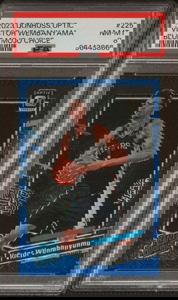 2023 Donruss Optic Rated Rookie Blue Mojo Choice Victor Wembanyama #225 /24 PSA 8