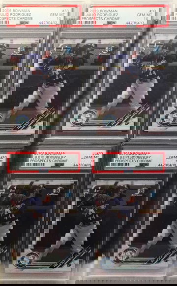 Julio Rodriguez Bowman chrome RC x4 psa 10 