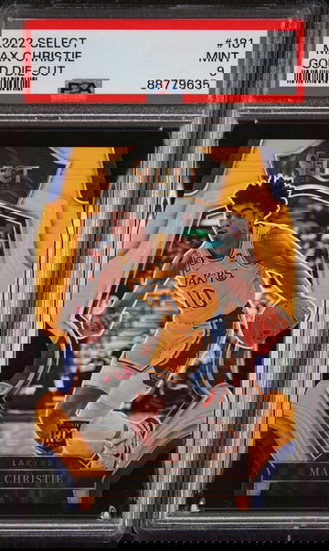 2022 Panini Select Gold Die-Cut Max Christie #181 /10 PSA 9