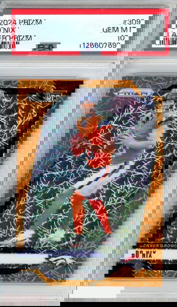 2024 PANINI PRIZM BO NIX #309 LAZER PRIZM ROOKIE RC BRONCOS PSA 10 GEM MT