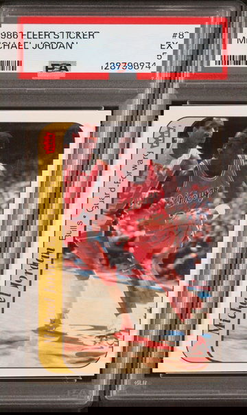 1986 Fleer Stickers Michael Jordan #8 PSA 5