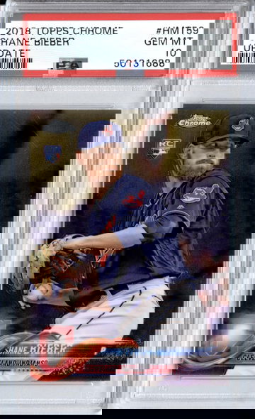 2018 Topps Chrome Update #HMT59 Shane Bieber RC PSA 10