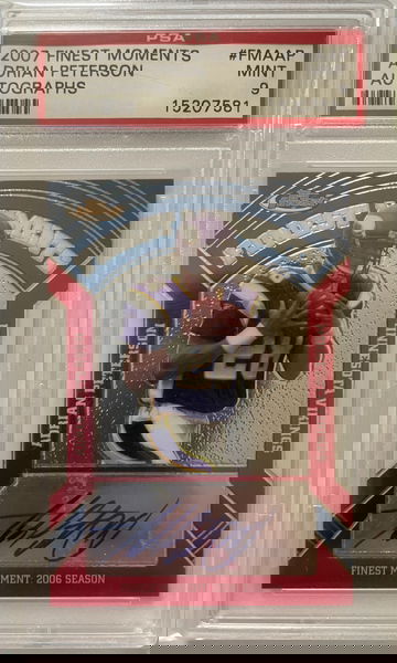 2007 Finest Moments Autographs Rookie RC Adrian Peterson POP 1 