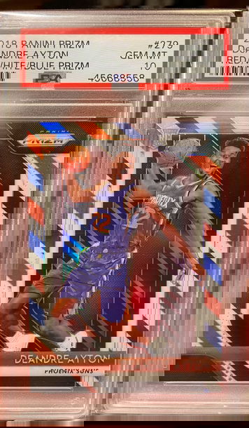 2018-19 Panini Prizm Deandre Ayton red white blue PSA 10