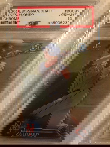 2016 Bowman draft chrome Pete Alonso PSA 10