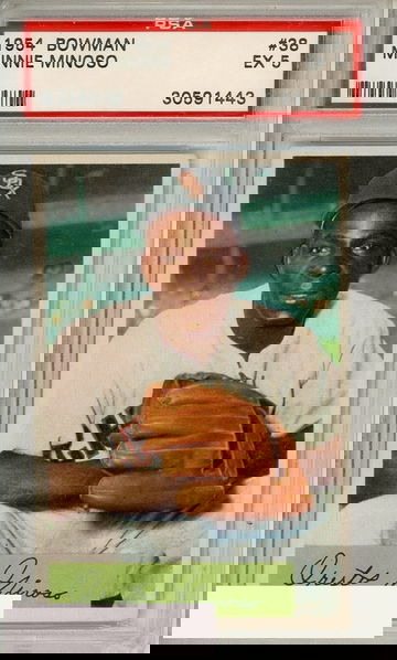 1954 BOWMAN MINNIE MINOSO #38  895  961 FIELD AVG  PSA 5 EX