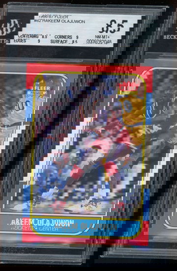 Hakeem Olajuwon 1986 Fleer RC BGS 8.5++ 