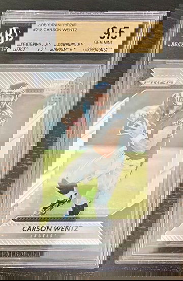 Carson Wentz 2016 Panini Prizm Silver RC BGS 9.5 GEM MINT