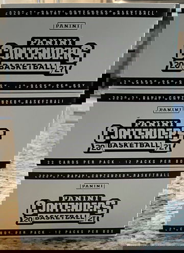 (3) 2021 Contenders Basketball Fat Pack Box — Factory Packed — 12 Packs/Box; 22 Cards/Pack