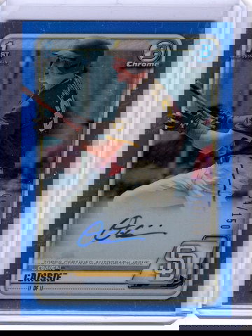 Owen Caissie BLUE REFRACTOR AUTO 2020 Bowman Draft 94/150 #CDAOC 1st Cubs  Padres