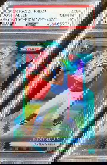 Josh Allen 2018 Panini Prizm #204 Light Blue Prizm Die - Cut PSA 10