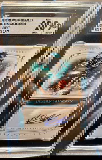 2019 DeSean Jackson National Treasures Signatures Holo Gold 5/7