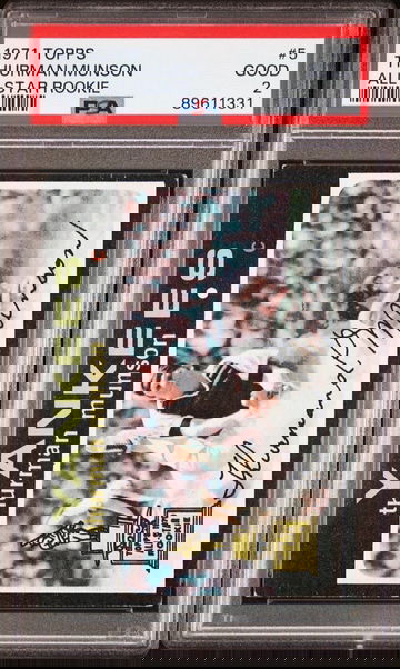 Great looking 1971 Topps #5 Thurman Munson PSA 2