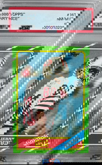 1986 Topps Jerry Rice #161 Rookie RC PSA 8